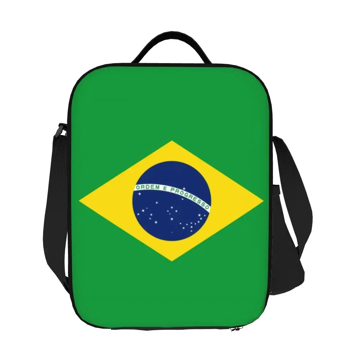 Fiambrera térmica reutilizable con bandera de Brasil para mujer y niño, bolsa de almuerzo aislada para acampar y viajar