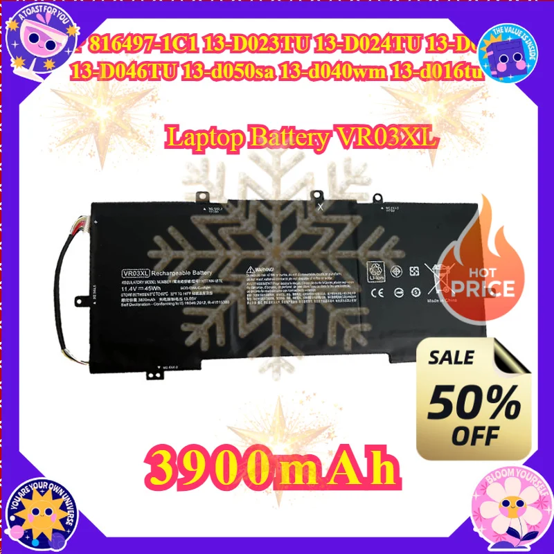 SWZY Laptop Battery VR03XL For HP 816497-1C1 13-D023TU 13-D024TU 13-D025TU 13-D046TU 13-d050sa 13-d040wm 13-d016tu Notebook