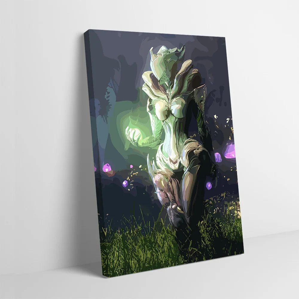 Póster de Saryn Warframe in Grassy Field, lienzo impreso personalizable, pintura, arte de pared, regalo para decoración de baño, habitación, dormitorio