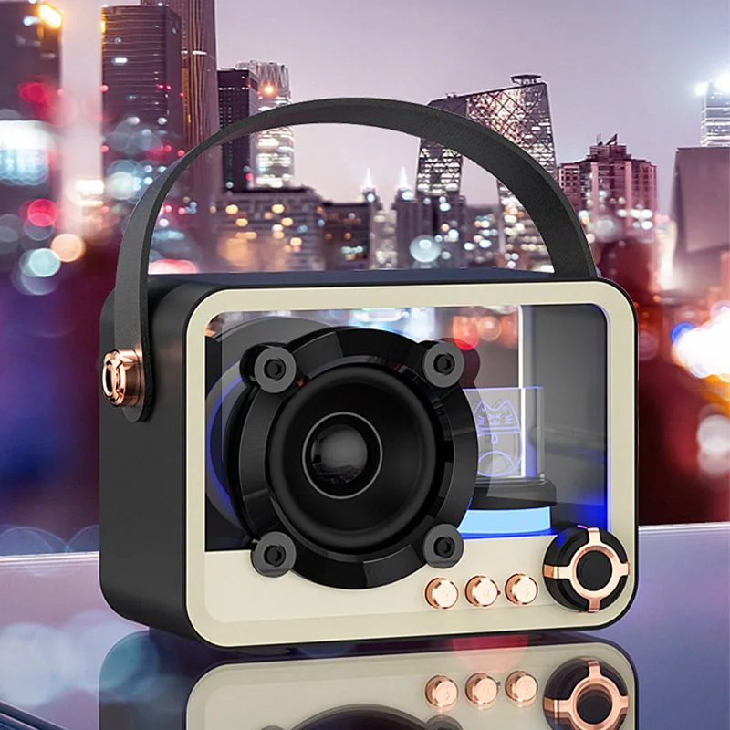 

5W 5.2 Bluetooth Speaker 4Ohm Sound Box 650mAH Mini Portable Speakers with RGB Lights TF Card FM For Home Theater PC Deskstop