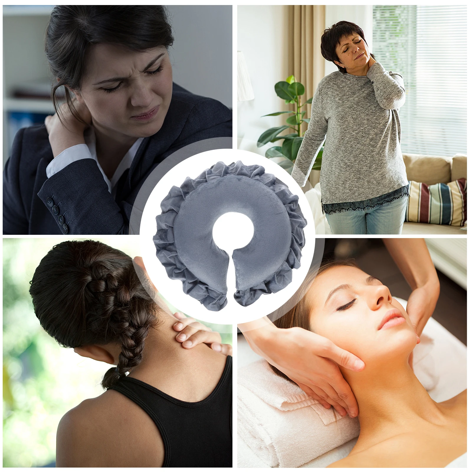 

Massage Pillow for Beauty Salon Face Relax Memory Foam Cradle Cushion Hole Design Cooling Sensation U-Shaped Massage Face Pillow