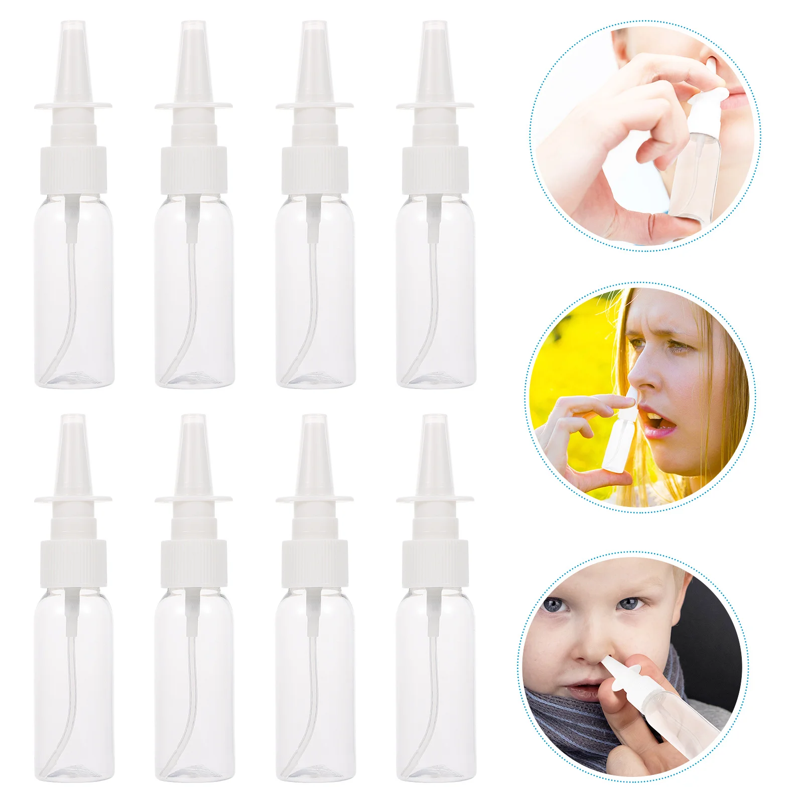 8Pcs 30Ml Spray Bottles Compact Travel Size Empty Container for Essential Oils Nasal Mist Portable Refillable Small Bottle Fine