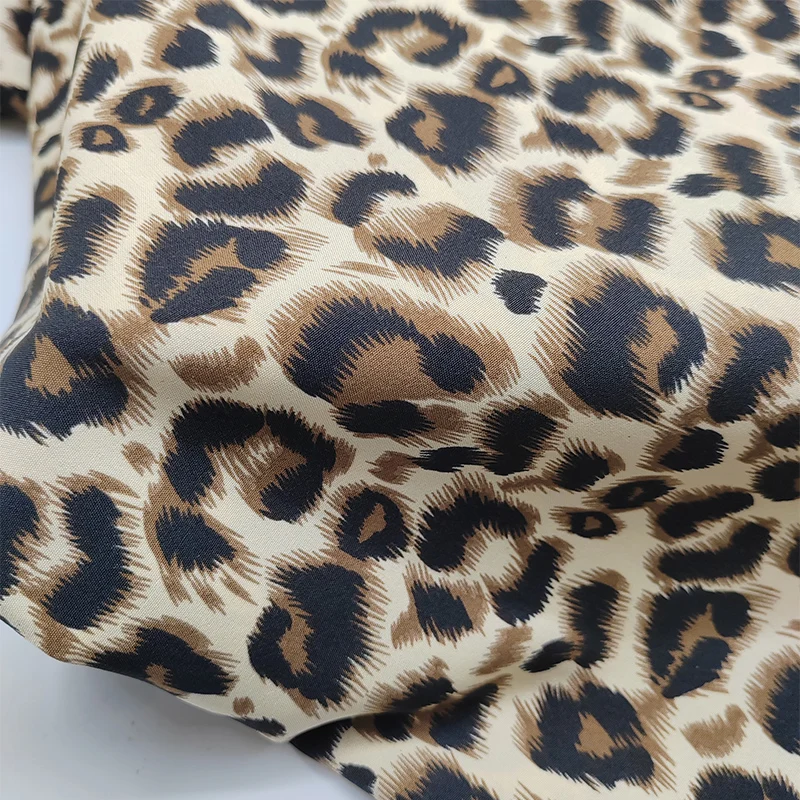 Good Sexy Leopard Pattern Printing chiffon Fabric, Quilting Cloth, Patchwork Sewing Material, Women Shirt Clothing, Dress, Pants