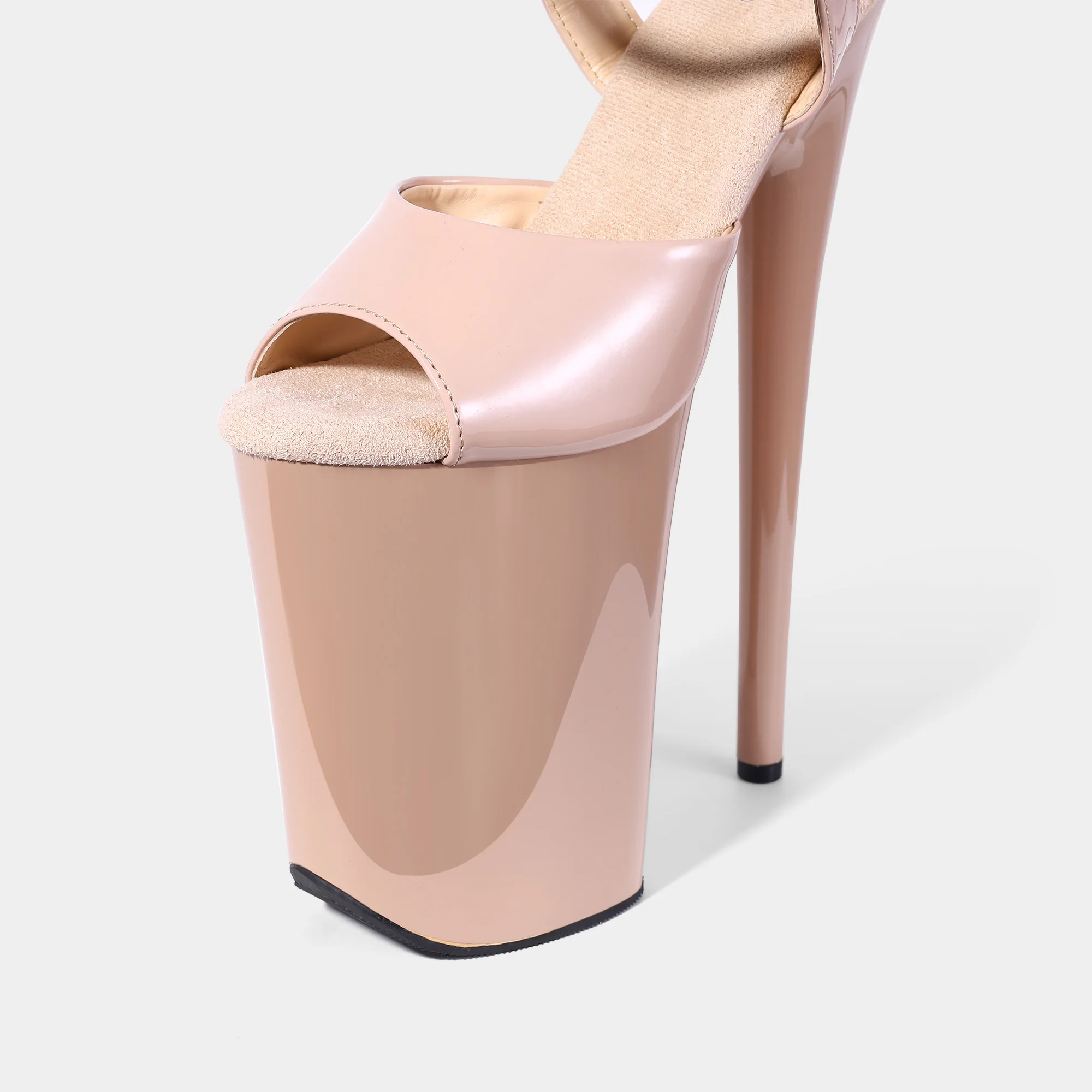 

PU leather 23cm sexy high heels waterproof platform nightclub runway steel pole dance sandals model women's shoes