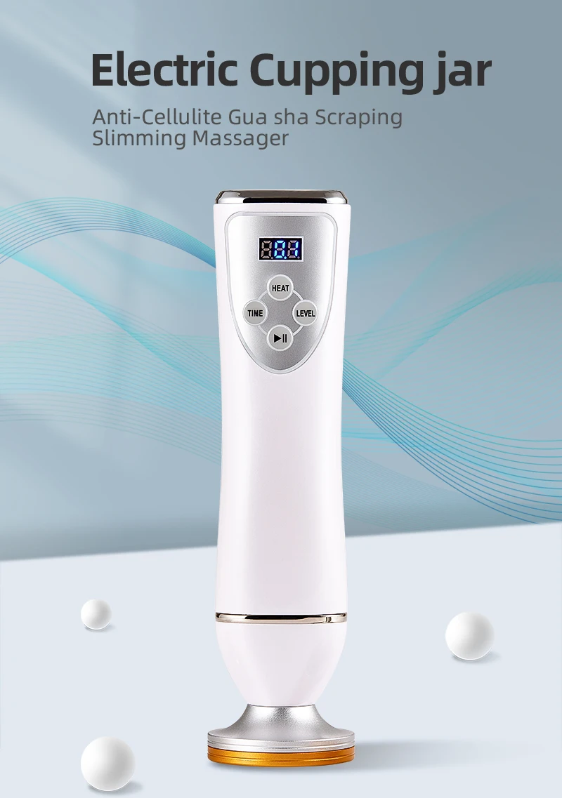 

Electric Cupping jar Anti-cellulite Gua sha ScrapingSlimming Massager Three-position adjus Three-Changeble heads