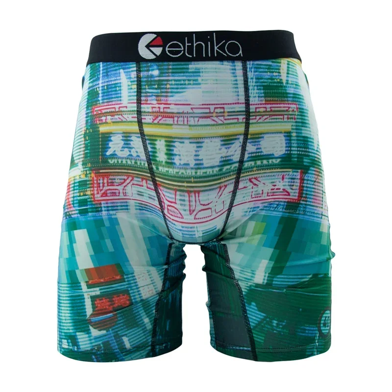 ETHIKA Fashion Print Men\'s Underwear Boxer Cueca Panties Lingerie Underpants Boxershorts Trunks Men Boxers Briefs Plus Size XXXL