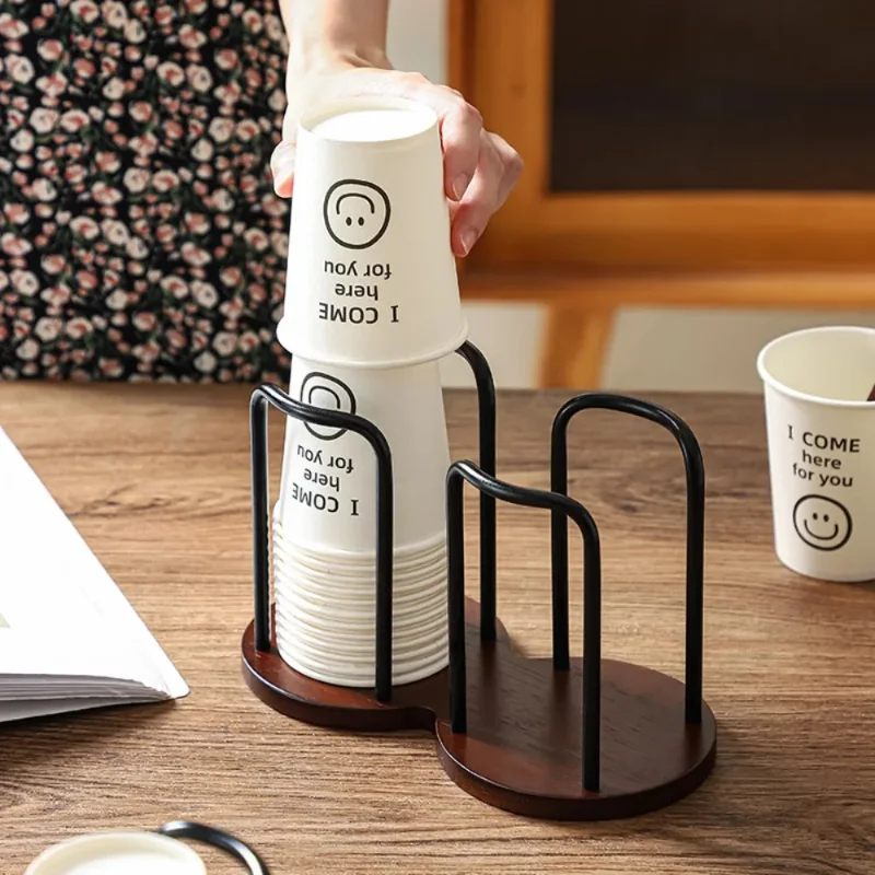 Modern Disposable Cup Holder Stand - Countertop Organizer for Coffee and Tea Mugs in Kitchen, Office and Home Spaces
