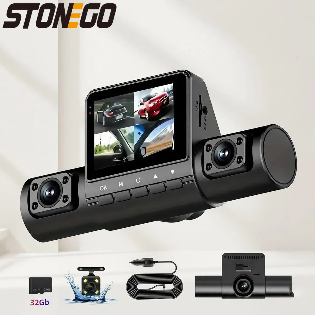 

Автомобильный видеорегистратор с 4 объективами, Full HD 1080P, широкоугольный, с циклической записью, кнопочным управлением, IPS-экраном, поддержкой подключения к ноутбуку