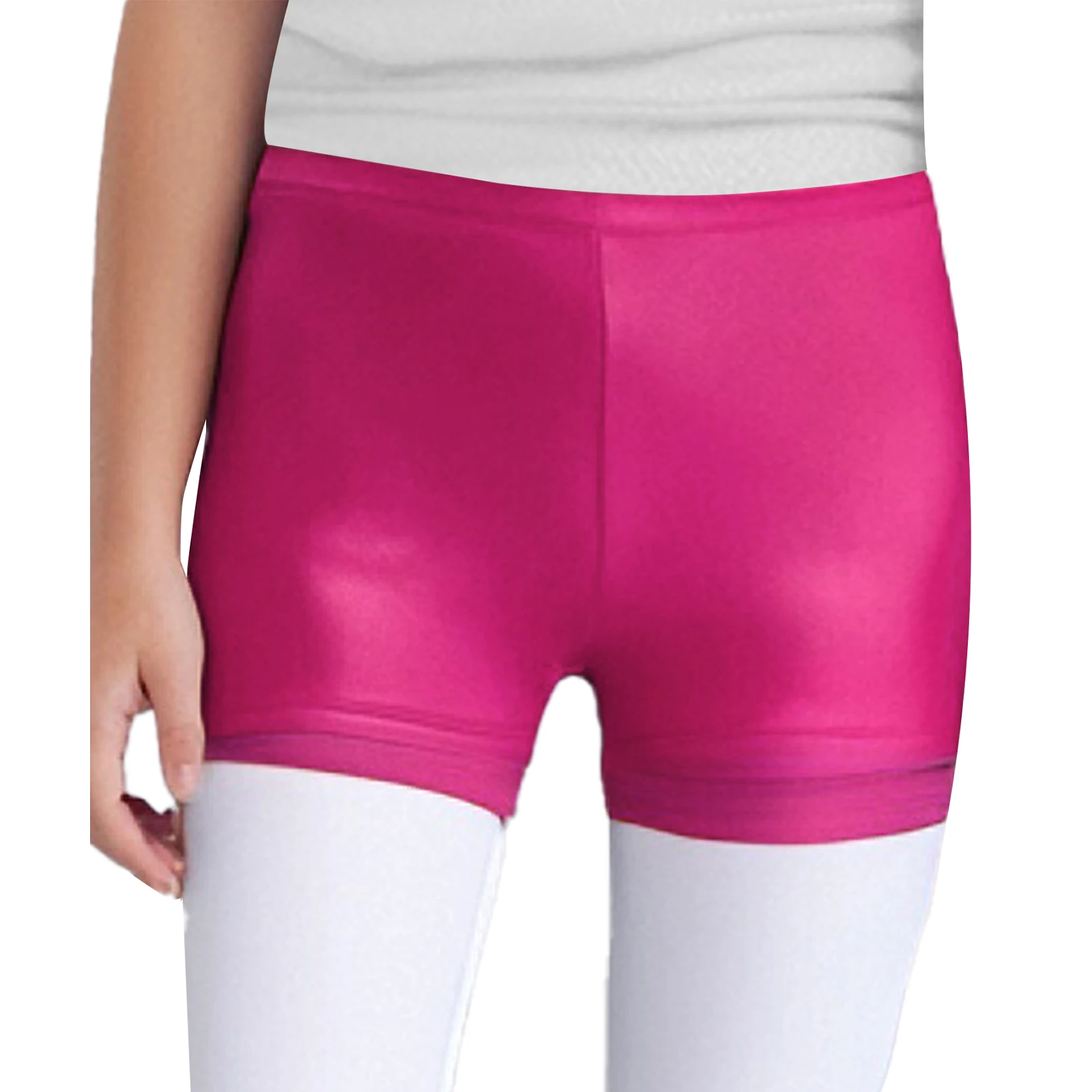 Meisjes metallic glanzende balletdans gymnastiek shorts elastische tailleband bodems tiener kunstschaatsen yoga sport workout danskleding