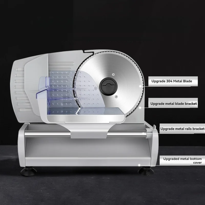 

Upgraded Version 200/250W Commercial Electric Meat Slicer Semi Automatic Stainless Steel Frozen Meat Slicer Machine