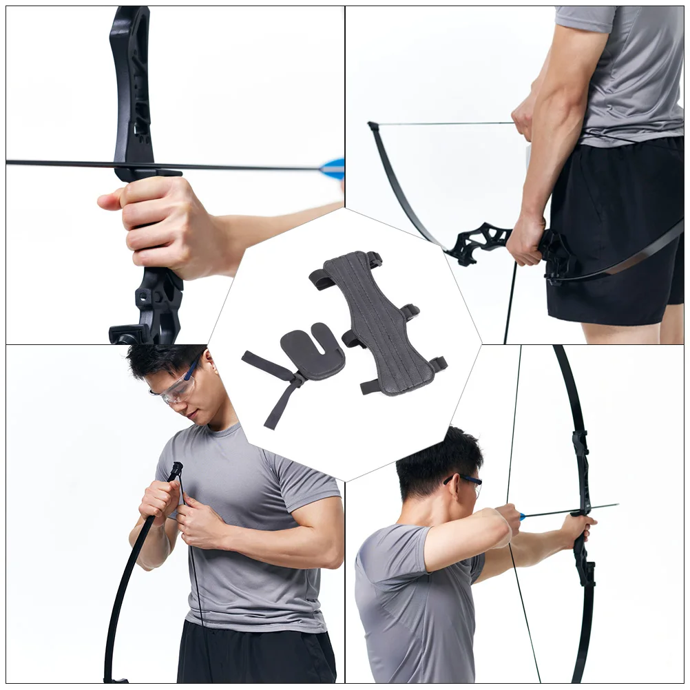 1Set Portable Archery Armguard Exquisite Workmanship Washable Practical Adjustable Size Suitable Riding Outdoor Hunting
