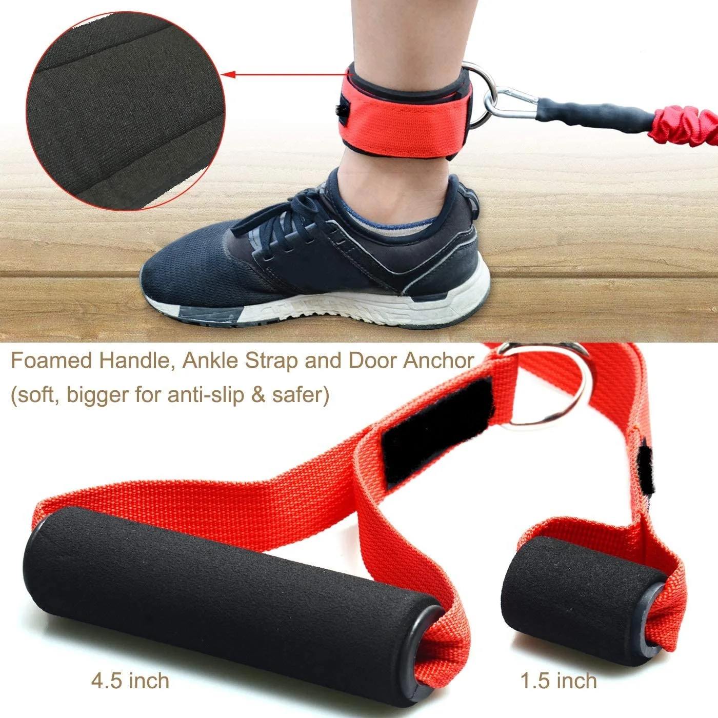 

Premium Quality Nylon Sleeves Fabric Elastic Latex 150LB Exercise Tubes Workout Resistance Bands Set