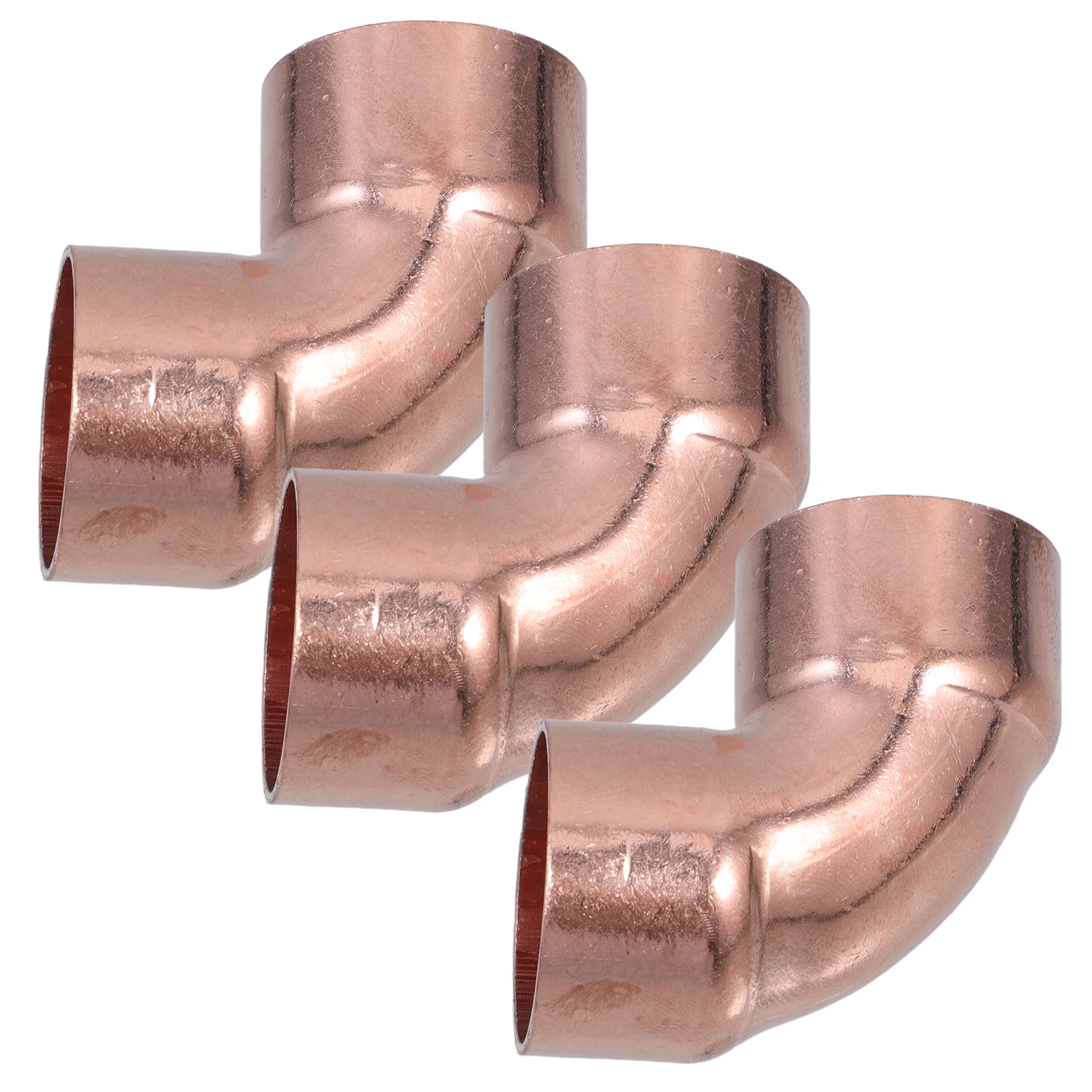 

3 Pcs Elbow Copper Accessories Fittings Metal Air Conditioner Connector Coupling Welding