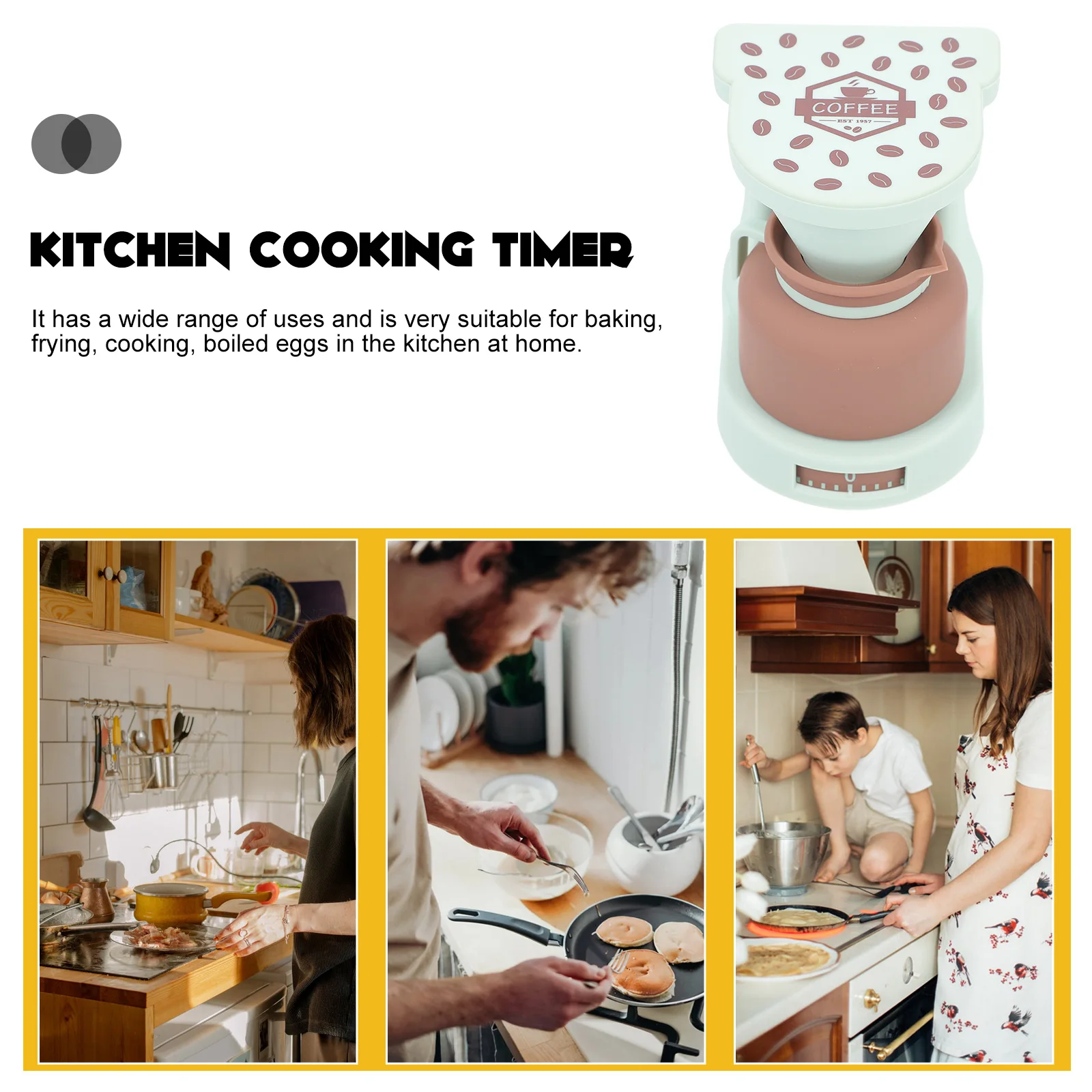 

Lovely Mechanical Kitchen Timer Cooking Time Reminder Abs Countdown Device Home Baking Timer Tool Simple Rotate Design