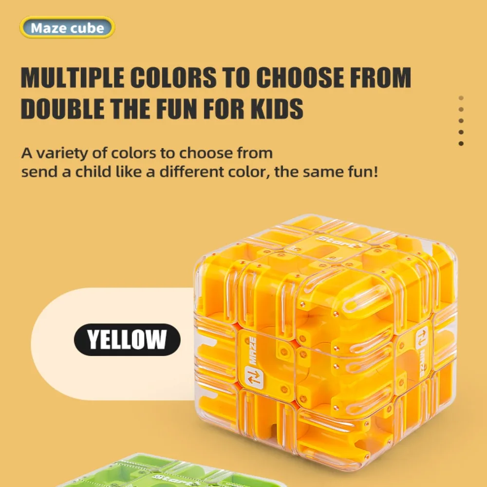 3D Puzzle Ball Maze Stress Resistant Clear Shell Intelligence Cube Magic Educational with Steel Ball Fingertip Puzzle Game