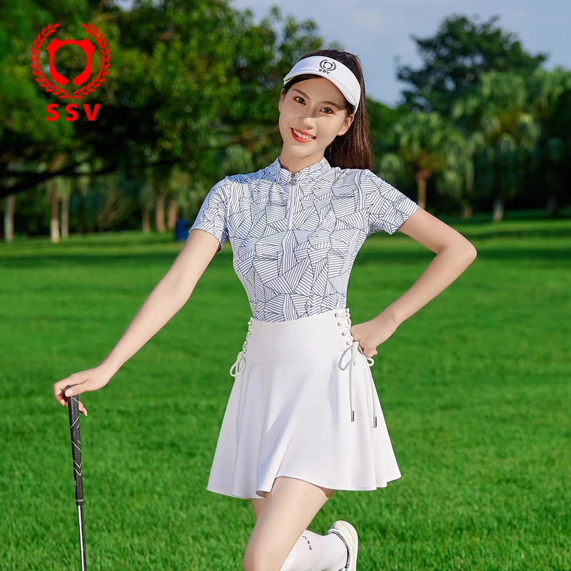 ssv-women's-golf-sportswear-ort-sve-printed-top-ort-skirt-set-anti-light-korean-sle-golf-clothing-fitn-fans-supplies