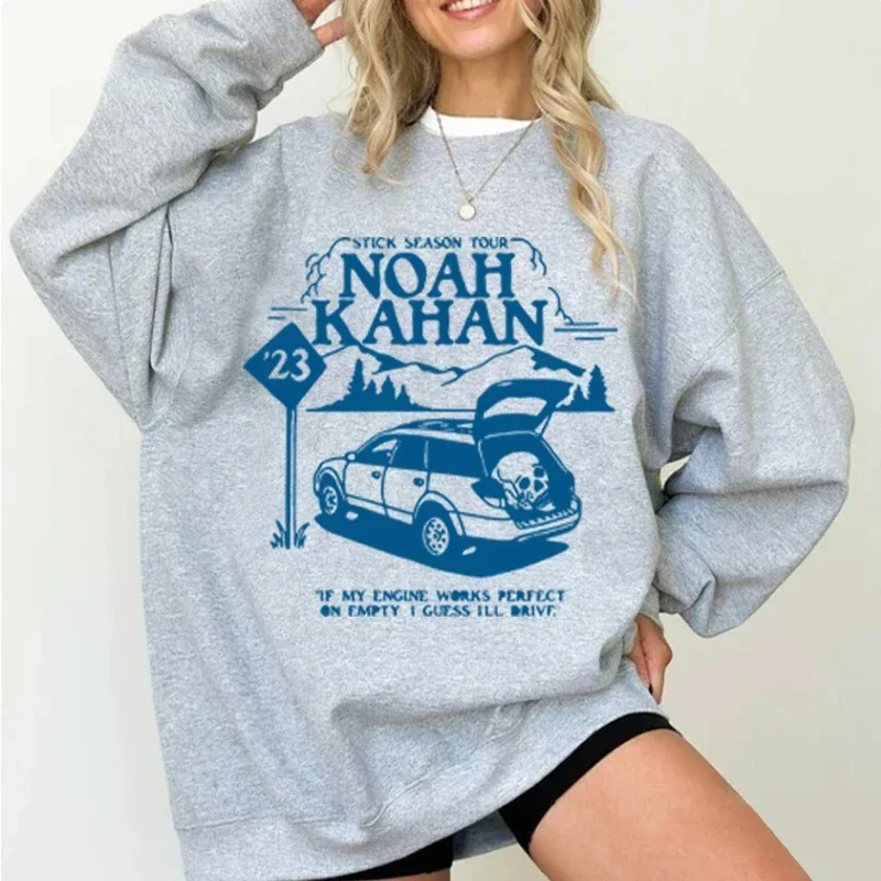 

Noah Kahan Women's Crew Neck Sweatshirt Unisex Tops Sticky Streetwear Casual Loose Harajuku Pullover Music Lover Gifts for Fans