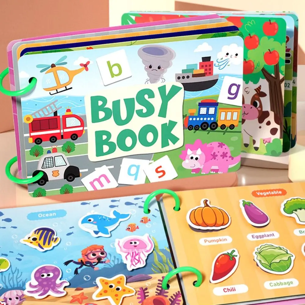 Handgemaakte Montessori Rustig Druk Boek Herhaald Plakken Papier Rustig Stickers Boek Cartoon Hand Grootboek DIY Kids Drukke Boek Speelgoed Kinderen