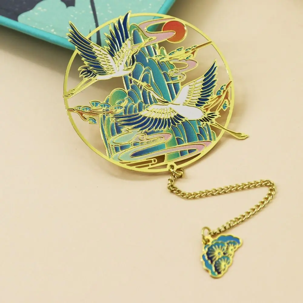 Creative Dragon Chinese Style Bookmark Brid Cat Metal Book Clip Flower Fish Tassel Book Page Marker School Office Supplies