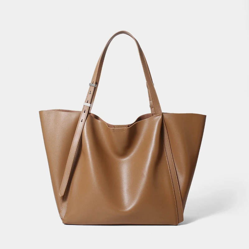 

Jonlily Women Genuine Leather Shoulder Bag High Capacity Commuter Bag Casual Daybag Female Handbag Totes Purse -KG2200