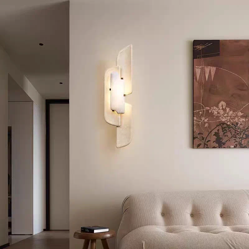 Postmodern Designer Wall Lamps Natural Cloud Stone LED Wall Sconces Villa Living Room Corridor Background Luxury Decor Fixtures