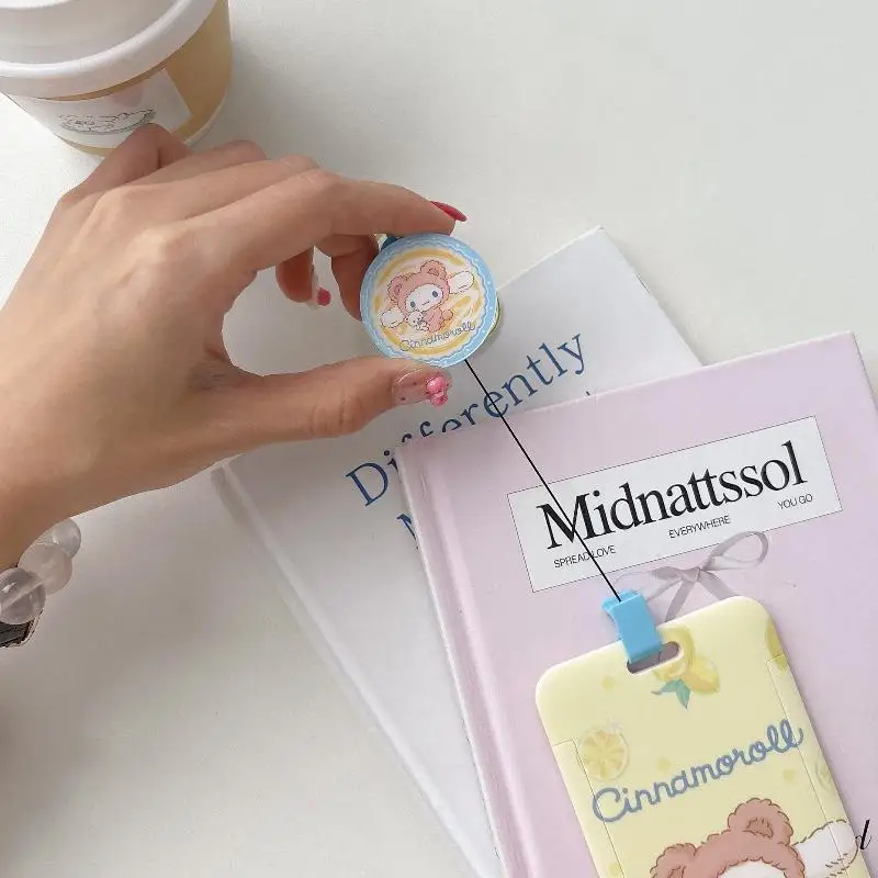 サリオ マイメロディ 学生証ホルダー、地下鉄通勤IDキーホルダー、バッグハンガー、イージー・プル・バックルハンガー