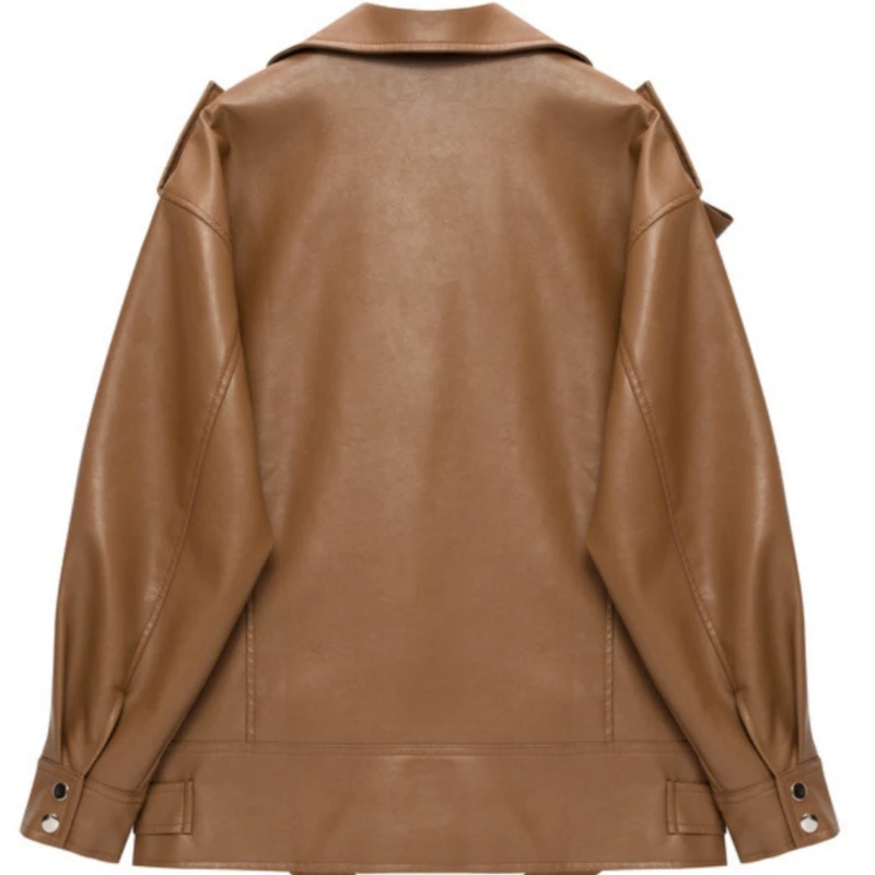 Rock and Roll vestes en simili cuir pour femmes ample surdimensionné Design Punk veste de moto en cuir PU à manches longues veste en polyuréthane