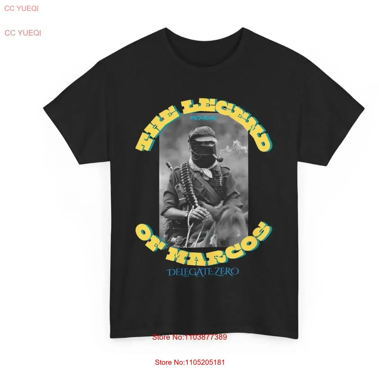 T Shirt subcomandante Marcos vintage Washed fashion homme streetwear graphic Casual Breathable Unisex Stretched Soft