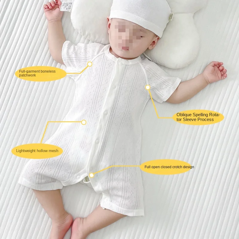 0 To 2year Old 100%Cotton Baby Pajamas, SummerShort Sleeve Rompers , Casual Jumpsuit for Newborn,Baby Boys and Girls
