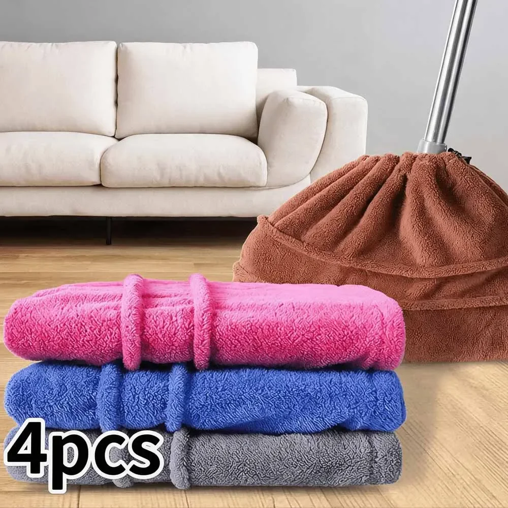TILONDEX Multi-Functional Broom Cloth Covers, Random Colors, Reusable Absorbent Mop Heads, Compatible with All Types of Brooms