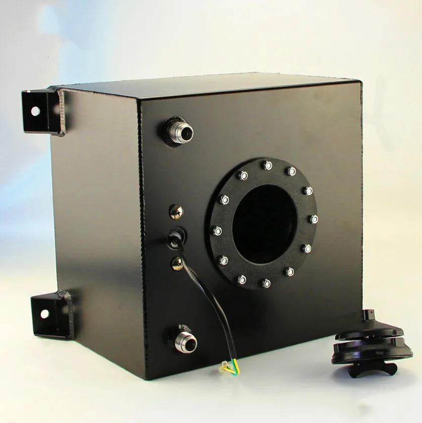 5 Gallon 18.8L Black Coated Aluminum Racing Drift Fuel Cell Tank + Level Sender