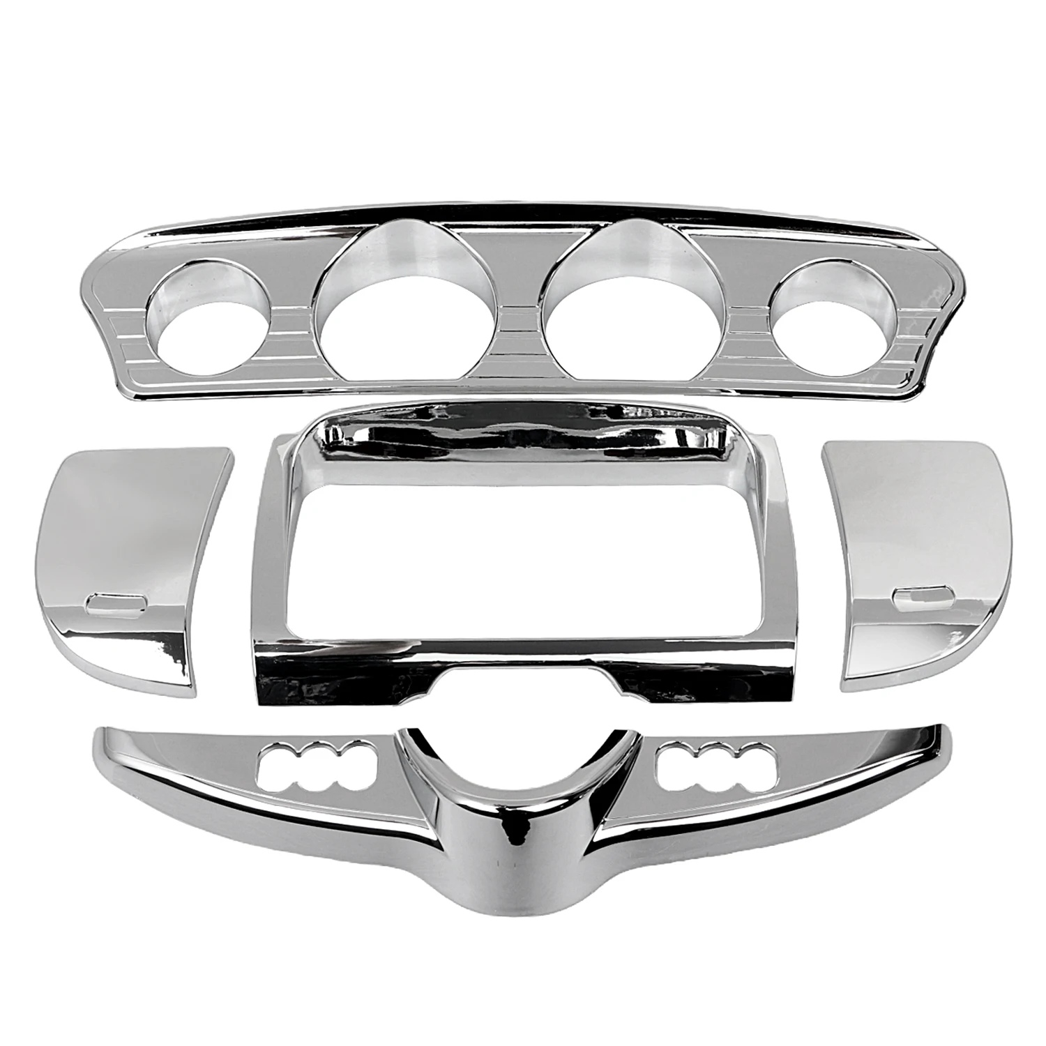 Motorcycle For Harley Touring Street Electra Tri Glide Ultra Limited 2014-2023 Chrome ABS Gauge Stereo Accent Trim Cover Kit