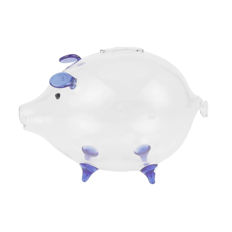 SEWS-Pig Piggy Bank Money Boxes Coin Saving Box Cute Transparent Glass Souvenir Birthday Gift For Children Kids