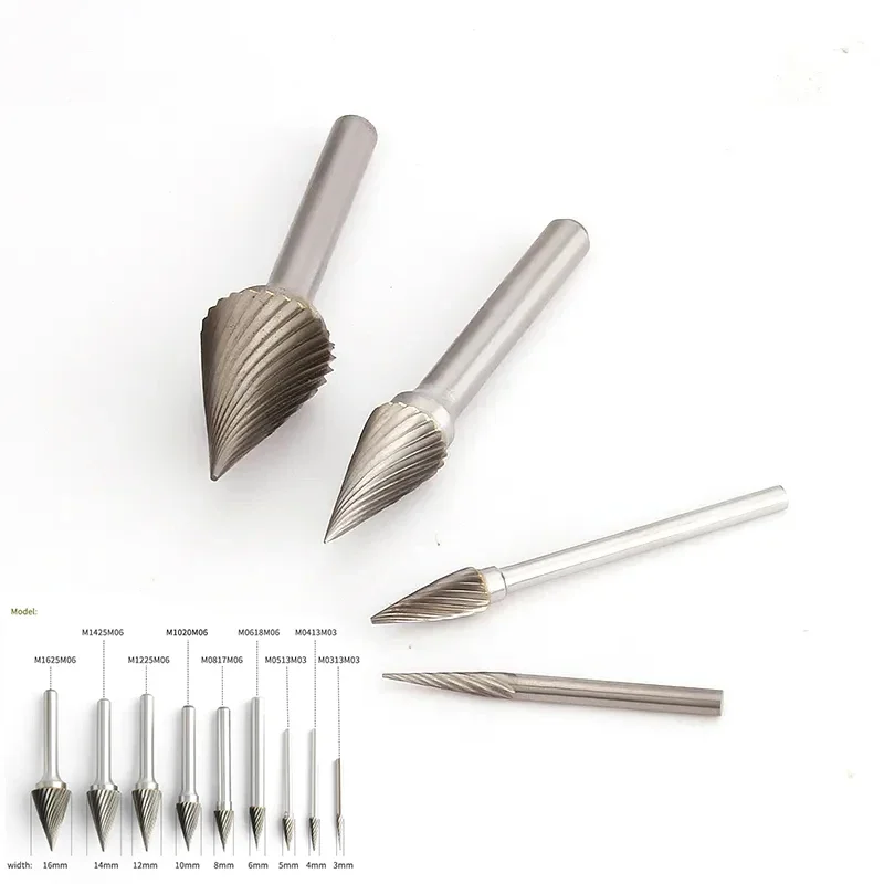 

Tapered Tip Tungsten Steel Milling Cutter 1pcs Carbide Rotary File Woodworking Wood Carving Tool Grinding Head M-shaped