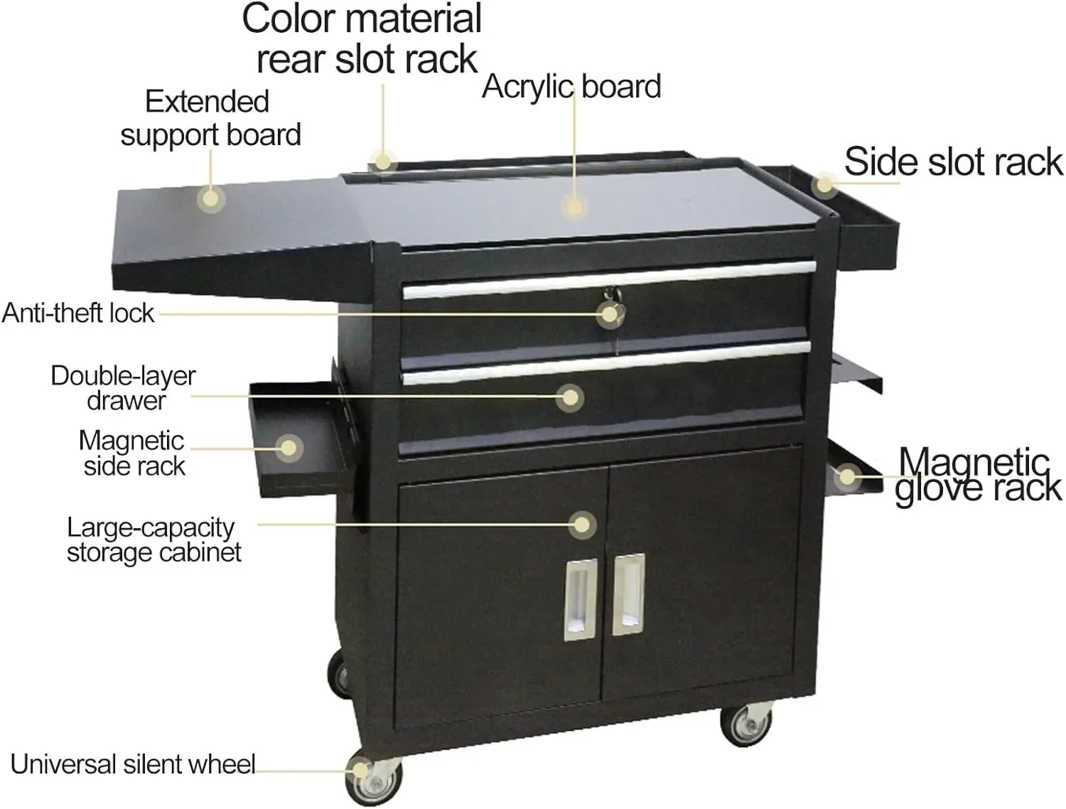 For Hot Sale Professional Advanced Tattoo Workstation Rolling Trolley Work Cabinet Trolley