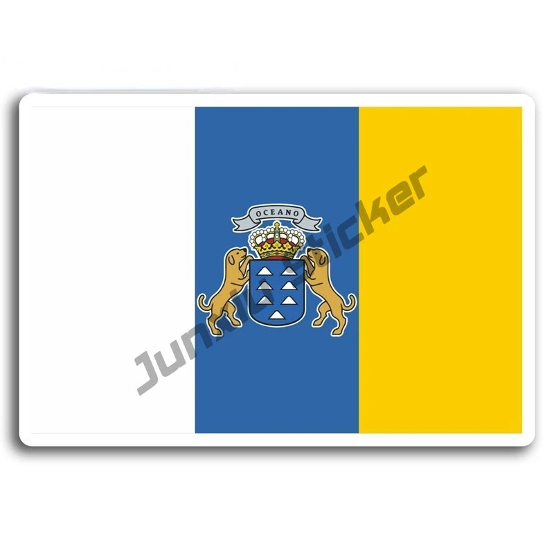 Creative Decals Canary Islands Civil Flying Flag Spain Islas Canarias Vinyl Sticker Canary Islands Decals Car Accessories KK13cm