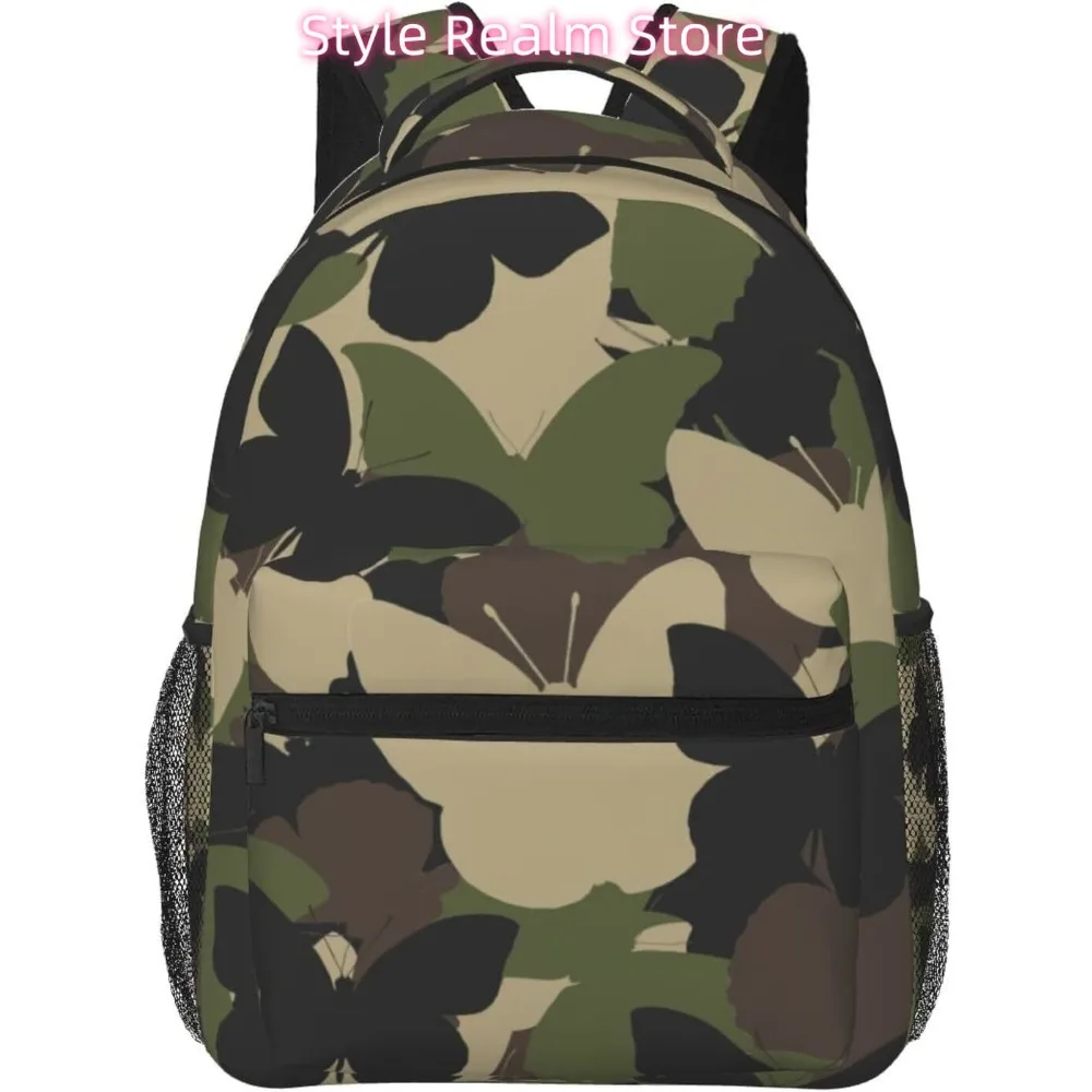 

Butterfly Camouflage Lightweight Laptop Backpack Lightweight Multipurpose Travel Casual Daypack Unisex College Backapcks for Men