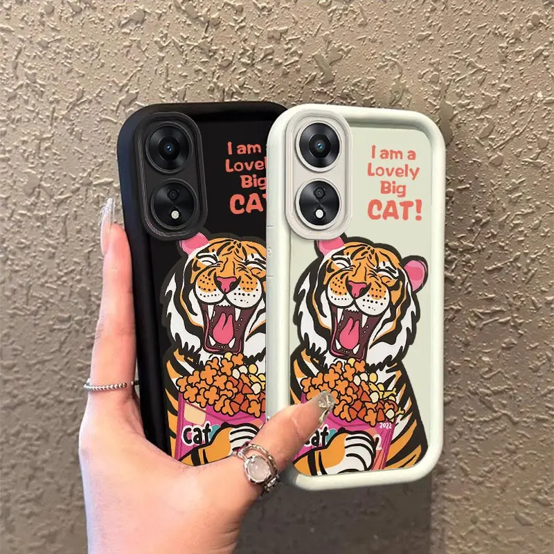 A78 CatTigers Phone Case For OPPO A98 A96 A95 A94 A93 A92 A91 A83 A79 A77 A76 A74 A73 A72 A58 A57 A55 Shockproof Cover