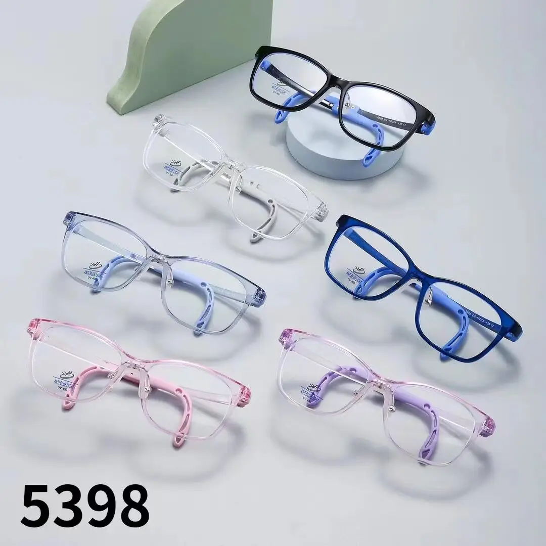 Silicone adjustable temple eyeglass frames for children - suitable for myopia, hyperopia, and astigmatism