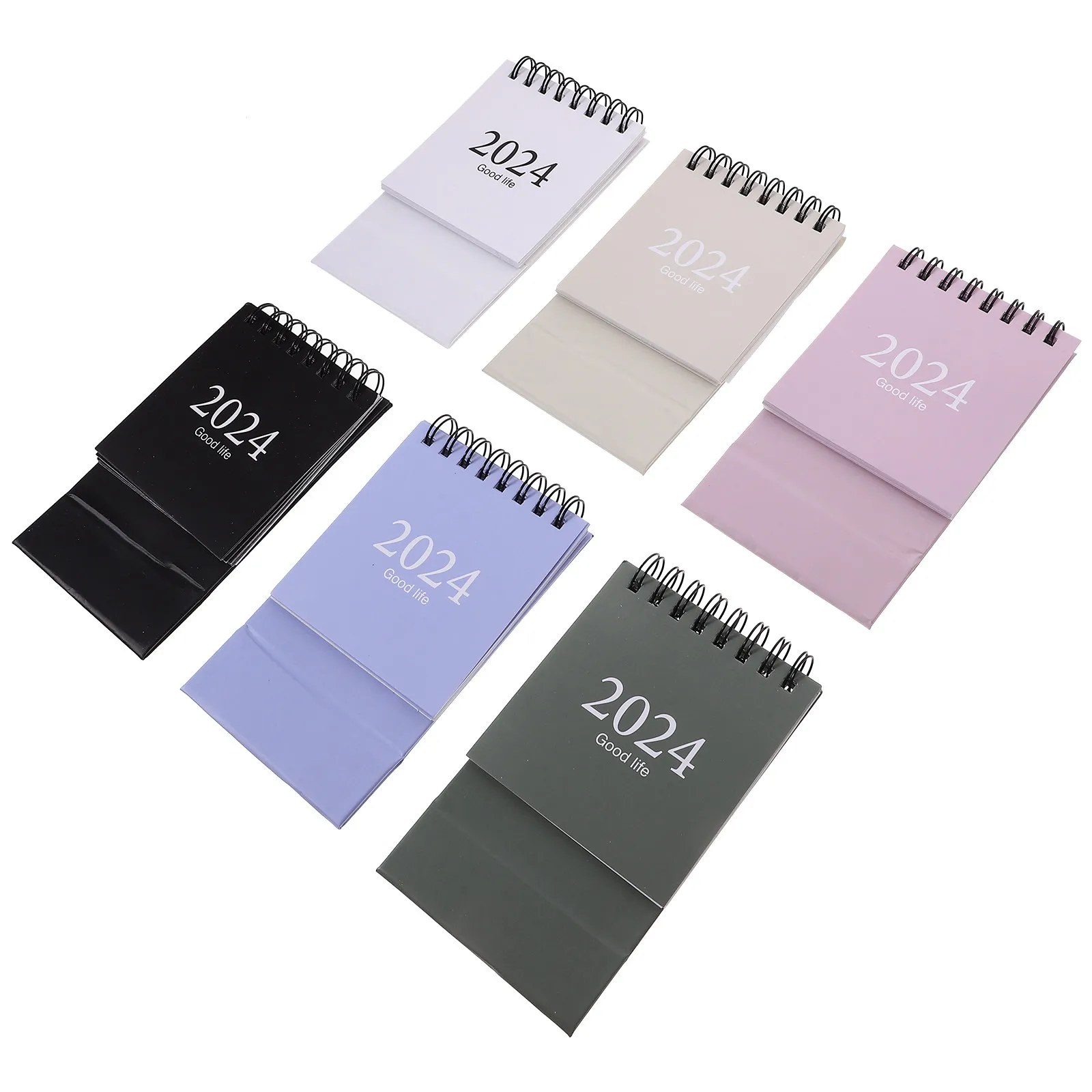 

6Pcs Flipped Tabletop Calendar Chic Design Functional Schedule Writing Calendar Office Accessory 2024 Decorative Planner