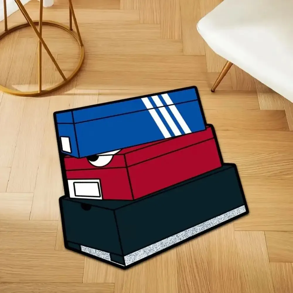 Novelty Shoe‑Box Irregular Doormat Cool Cartoon Pattern Anti‑slip Floor Mat Indoor Home Decor