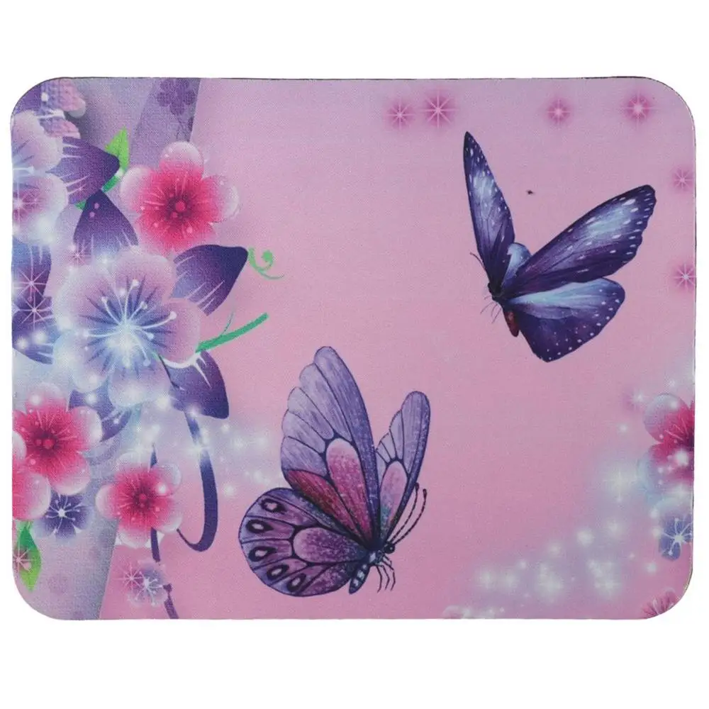 Rubber+cloth Black Cat Gaming Mouse Pad Multicolour 9.45 X 7.87 X 0.12 Inches Desktop Pad Rectangle Purple Rectangle Mousepad