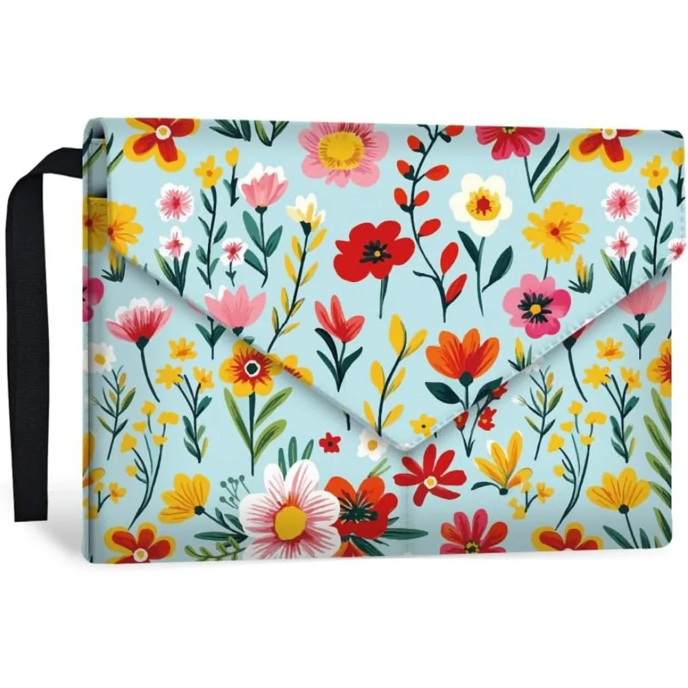 1 Pc Waterproof Book Sleeve for Book Lovers Floral Printed Book Protector Washable Fabric Book Sleeve Pouch 11.81x9.06 Inch