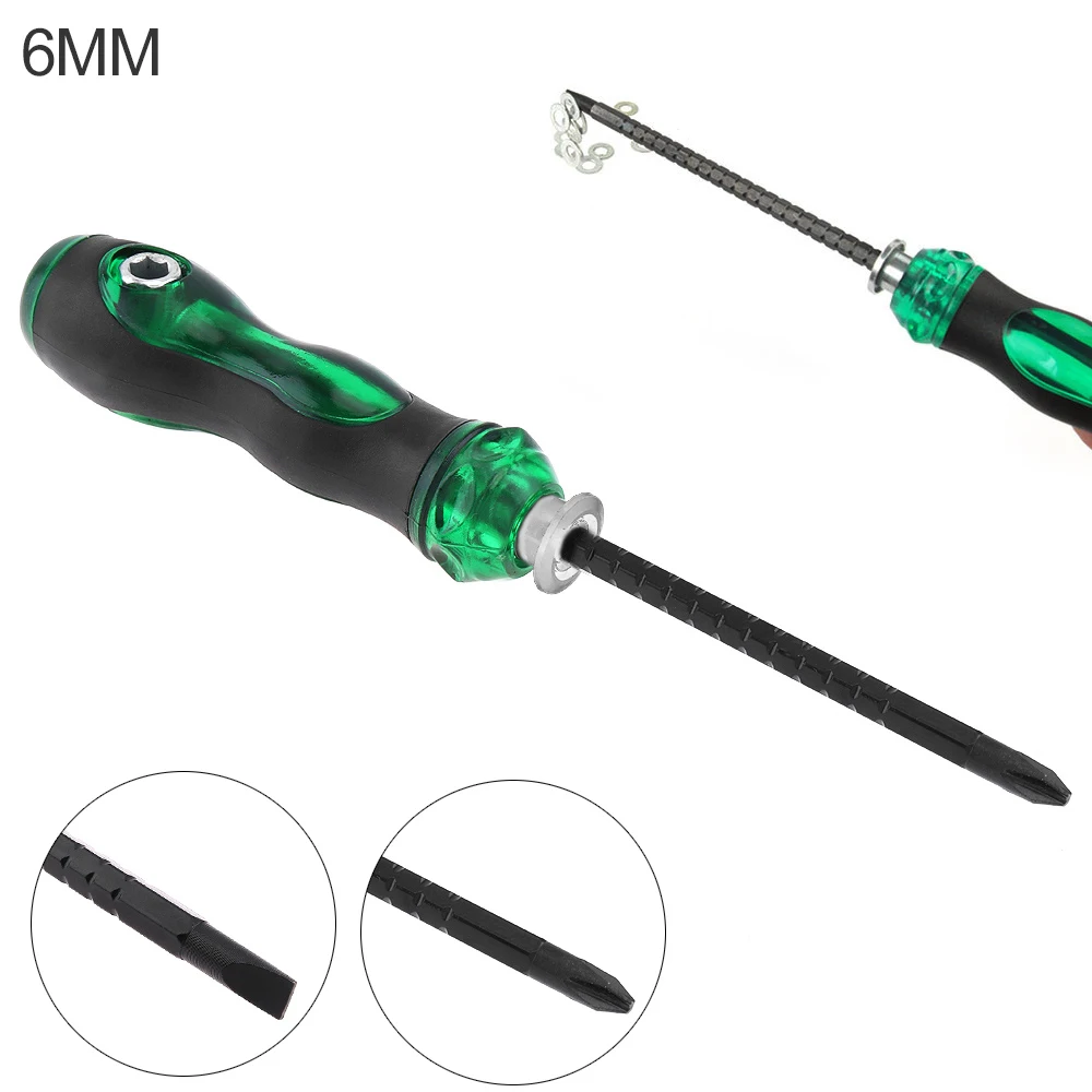 

6 Inch Ratchet Screwdriver Telescopic Repair Tools Kit Magnetic Dual End Slotted Screw Driver Hand Tools for Home