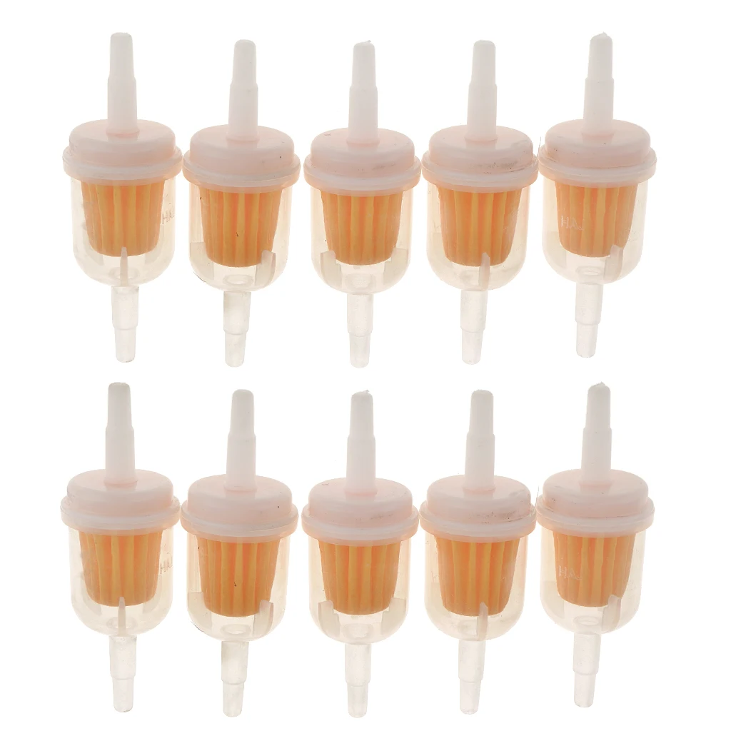 10 Pieces In-line Gas Petrol Fuel Filter 1/4'' 5/16'' Motorcycle ATV Dirt Bike