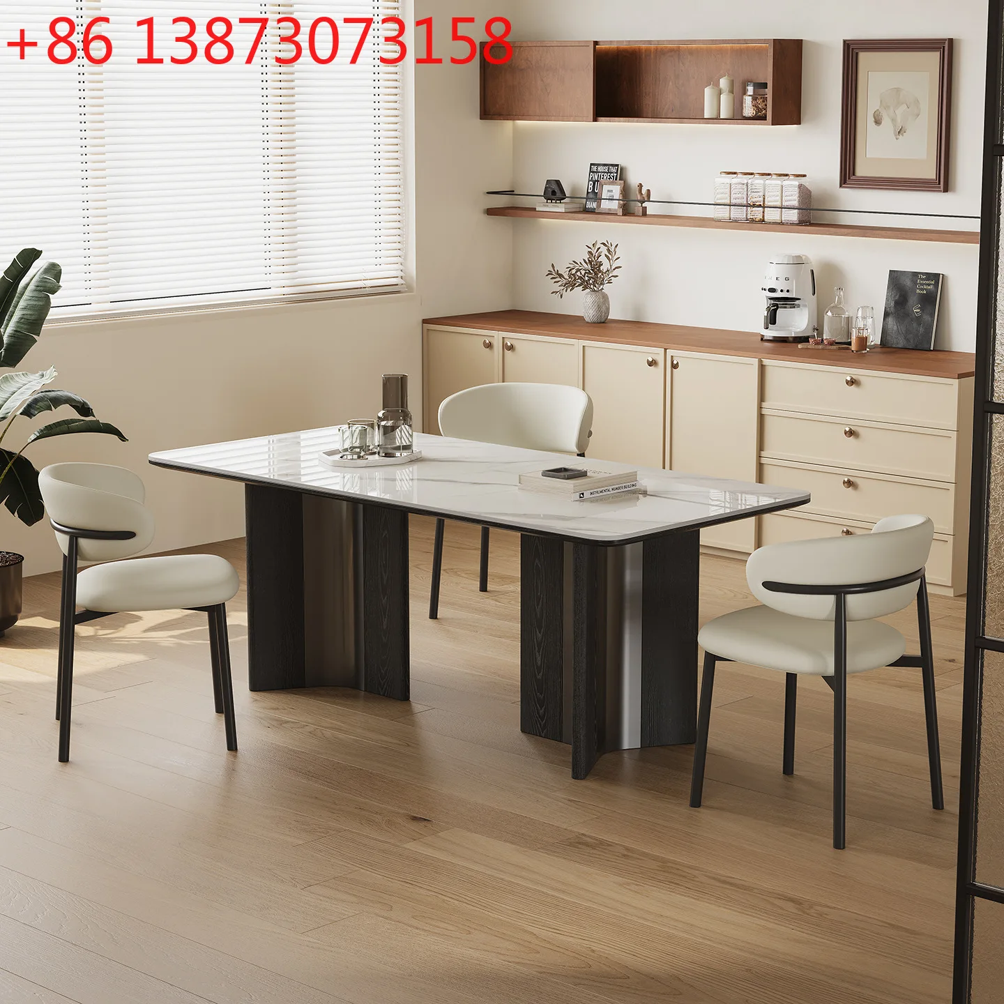 

Сланцевый обеденный стол в бытовом средневековом стиле, современный простой прямоугольный обеденный стол из цельного дерева из нержавеющей стали для столовой