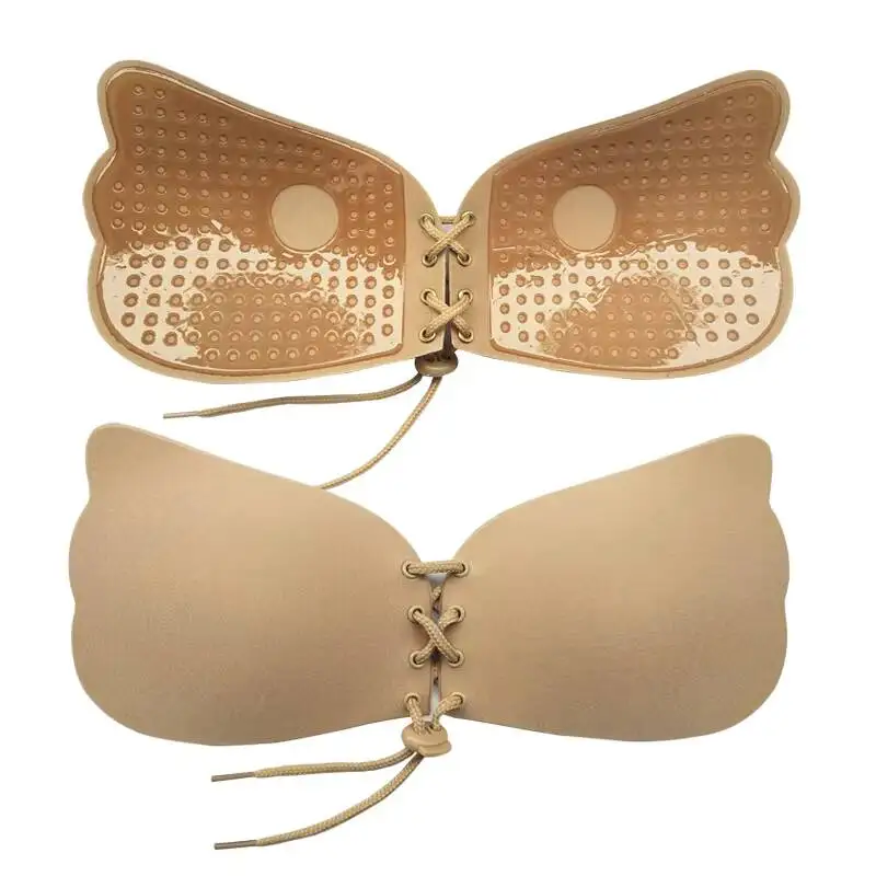 Wing Pull-Up Bralette Self-Adhesive Strapless Design, Sexy Backless Silicone Underwear With Invisible Breast Petals