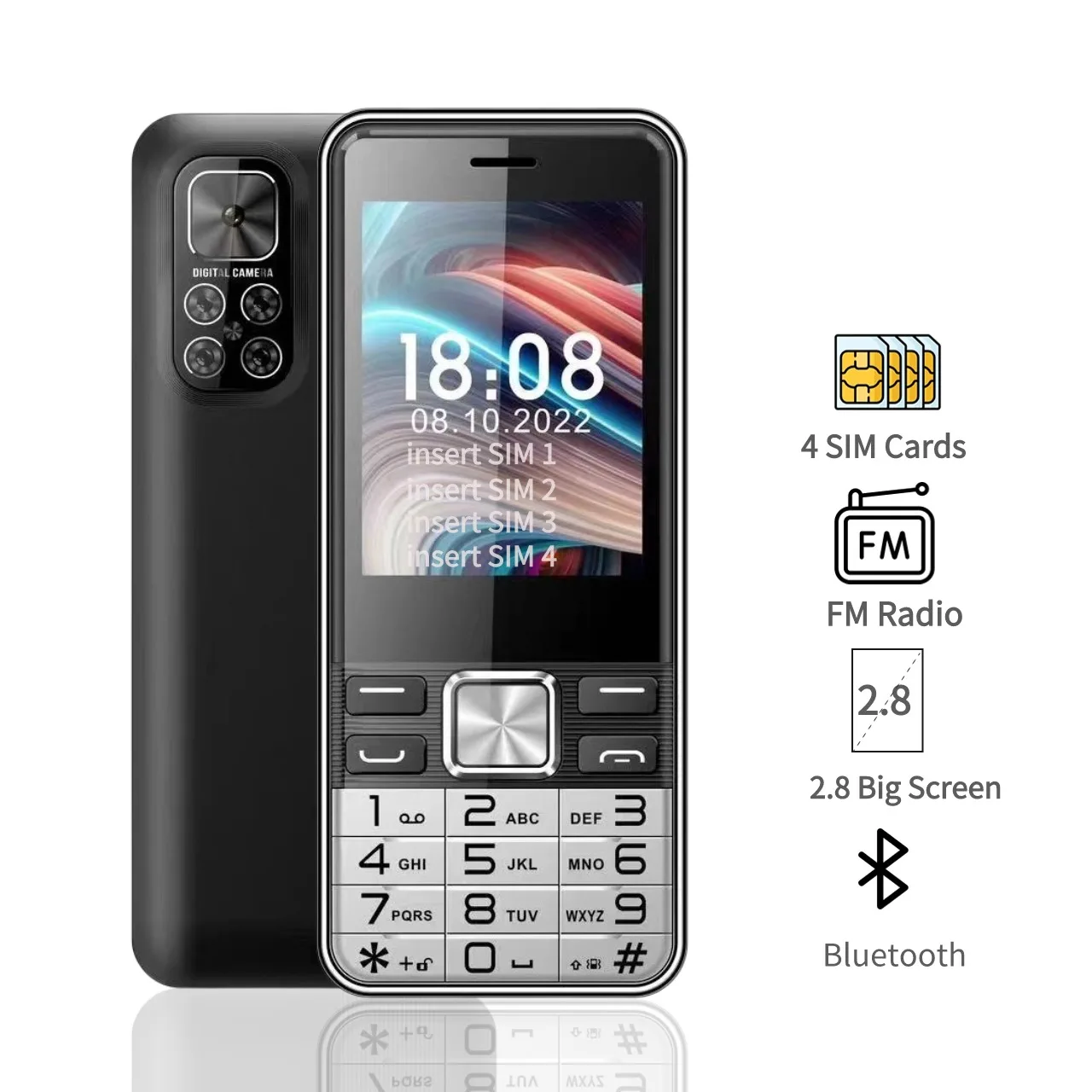 Low Price Elderly Mobile Phone Four Sim Card 2.8