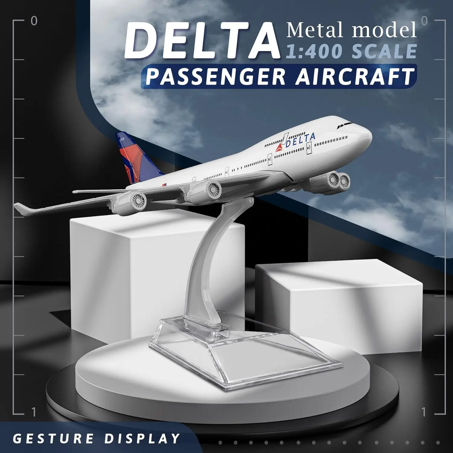 

1/400 16cm Delta B747 Airplane Model Kits die-cast alloys Static Airplane Model for Collection and Display