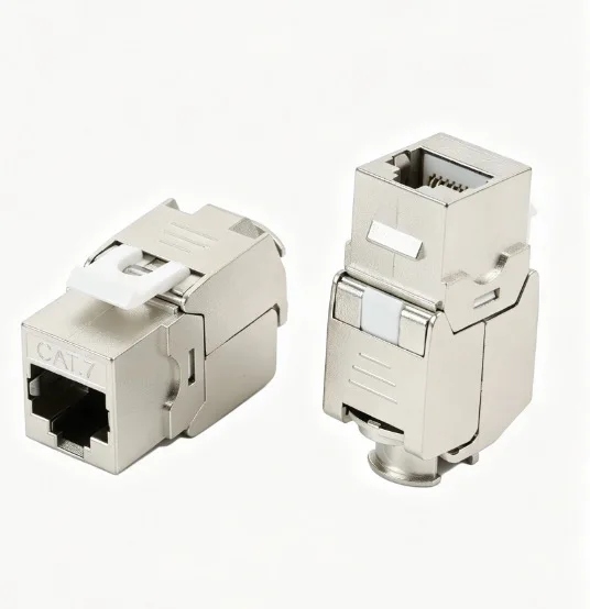 Shielded Keystone Jack Tool-Free CAT6A CAT7 RJ45 Network Information Module,10Gbps 500MHz Ethernet Wall Socket Connector